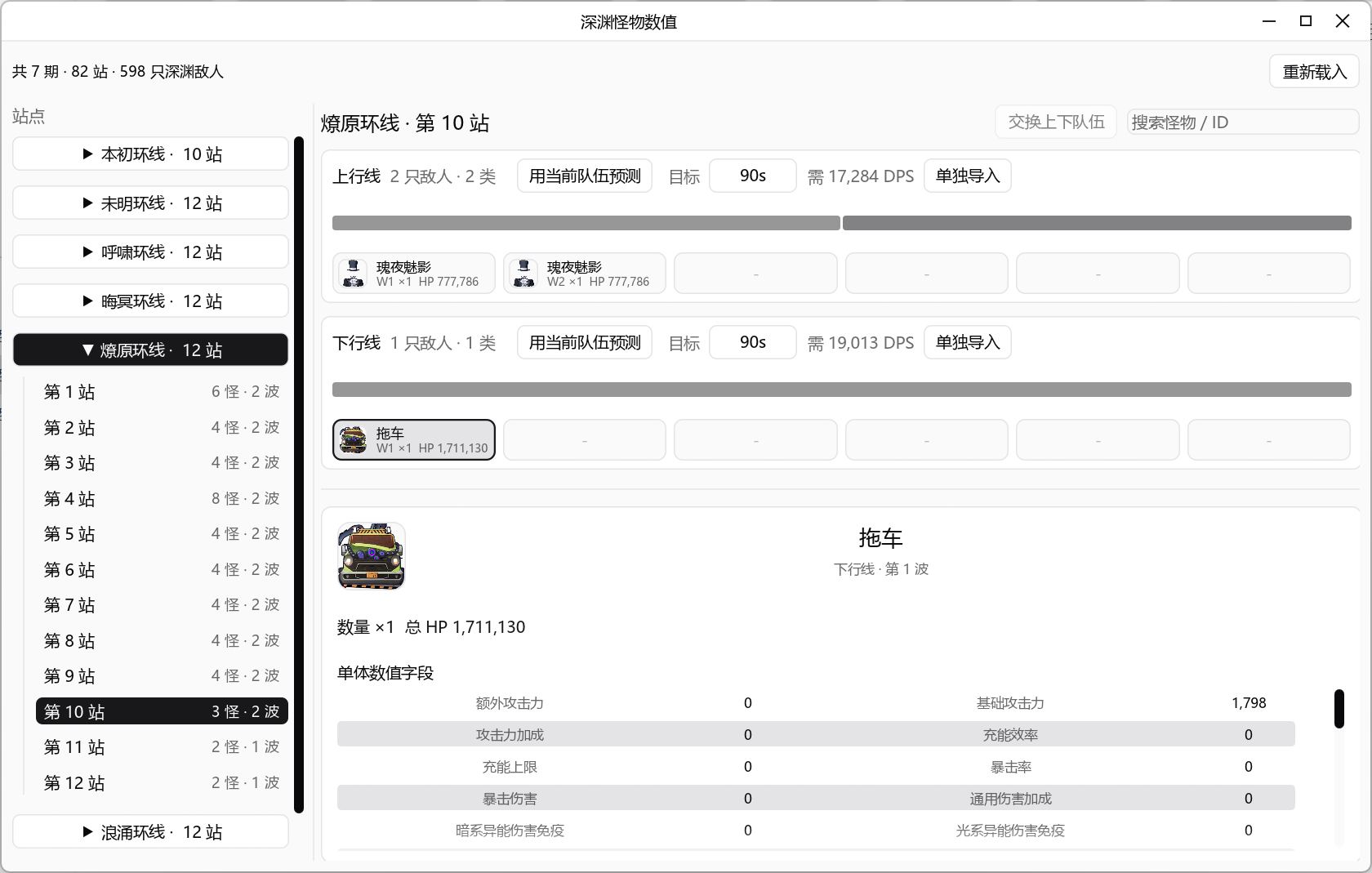 深渊统计与预测截图