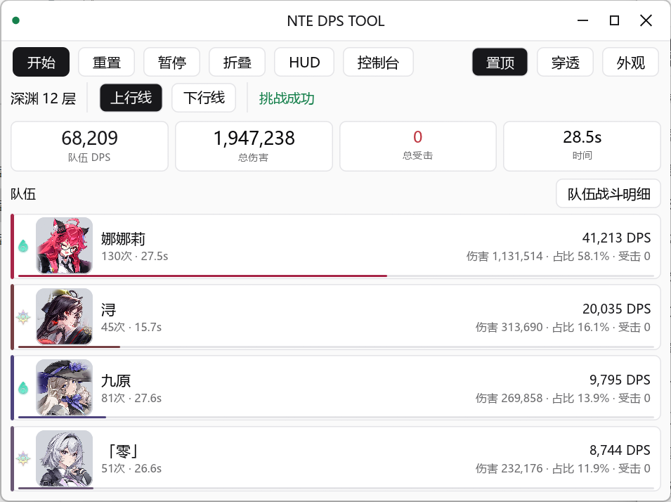 NTE DPS Toolkit 主界面总览截图